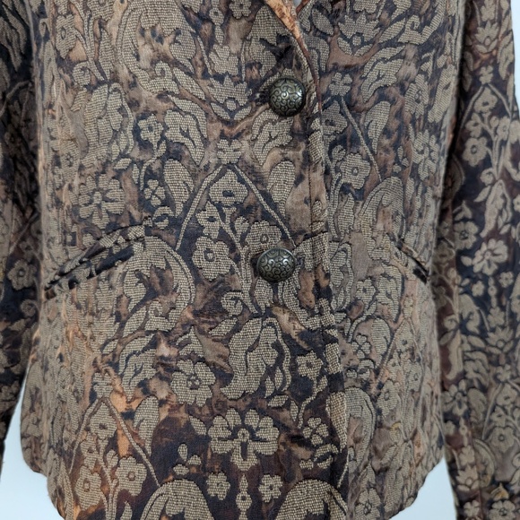Snazzle Brocade Blazer Floral Long Sleeve Jacquard Damask - Picture 2 of 10